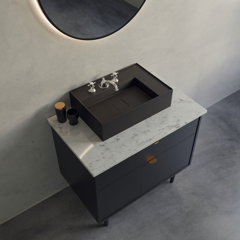 Cheviot Products " Fireclay Rectangular Bathroom Sink, Black