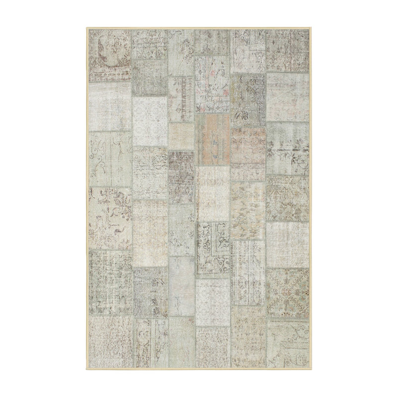 Tapis gris zone contemporaine Thinh, Rectangle 5 pi x 7 pi