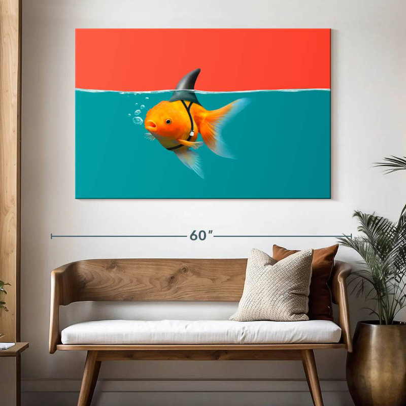 Brampt Goldfish As A Shark, 34" H x 51" W