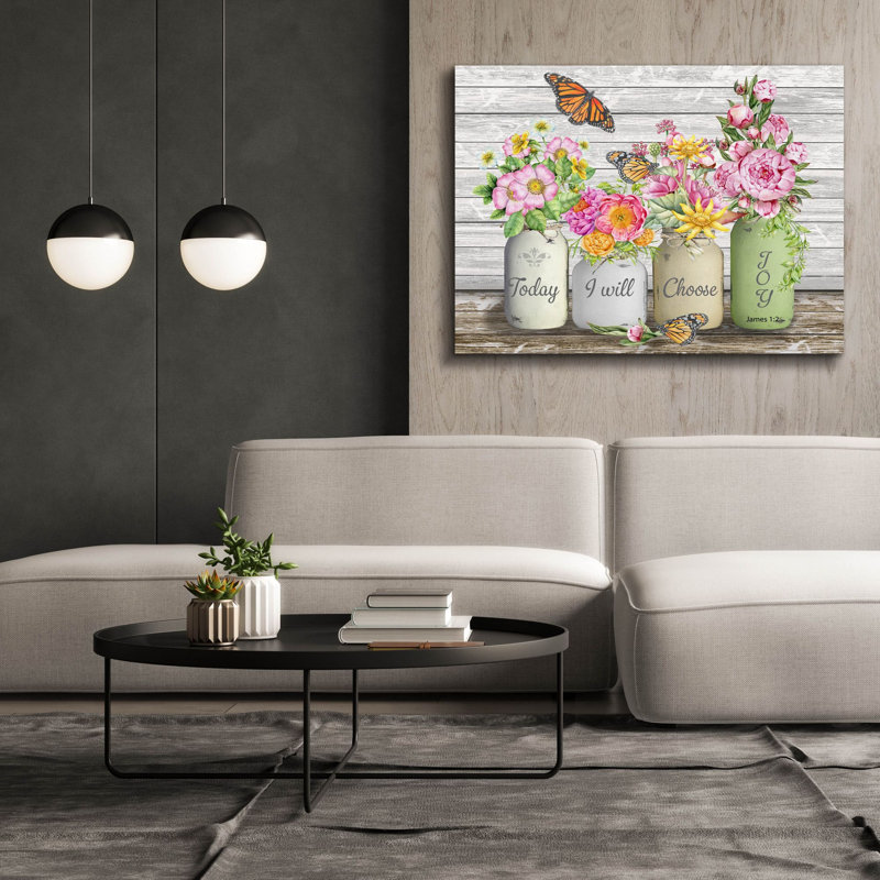 «Bouquets Of Inspiration E» par Jean Plout, art mural sur toile, H 40 po x l 54 po x P 1,5 po