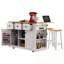 Îlot de cuisine avec 2 tabourets de bar, prise de courant, abattant et 3 tiroirs-346053868