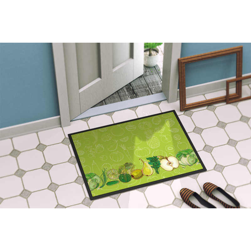 Fruits et légumes 36 po x 24 po tapis de porte extérieur antidérapant Gerrell, L 27 po x L 18 po
