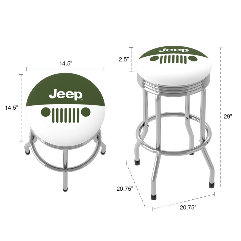 Swivel Upholstered Counter Stool with Steel Frame