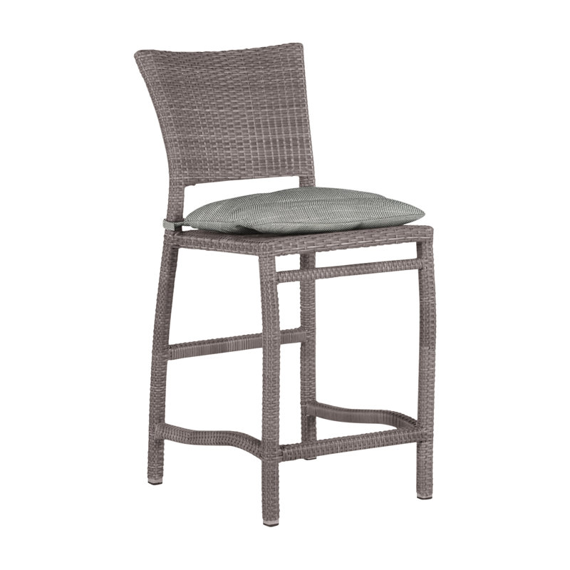 Tabouret de comptoir 24 po Skye - Huître, Huître, InsideOut® Rollo ‑ lin argent, Pas de soudure