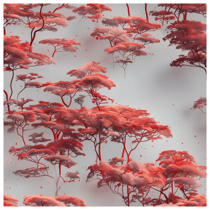 Housses de couette Red Canopy Trees, Lit simple