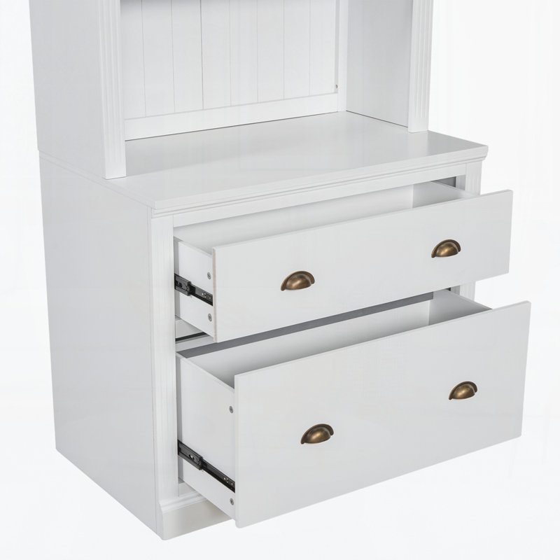 Bibliothèque de 83,4 po de hauteur avec éclairage DEL, bibliothèque moderne avec 2 tiroirs et 3 tablettes ouvertes, bibliothèque de rangement pour le salon, le bureau personnel