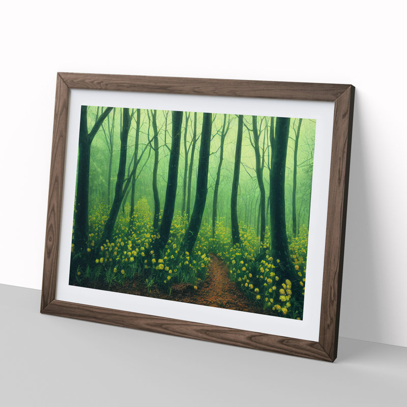 Amazing Spring Forest - Framed Print, 34cm H x 46cm W x 2cm D, Walnut Framed
