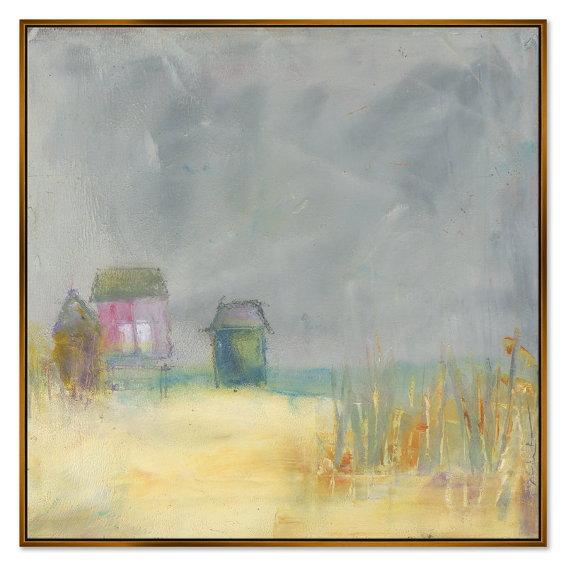 Beachside by Jill Krasner - Single Picture Frame Painting on Canvas, Gold