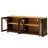 Farmhouse TV Stand With Semi-Arched Glass Doors For Tvs Up To 70", Elegant Two-Tone Media Console With Adjustable Shelves, Wood Grain Sideboard With Cable Management-630739862