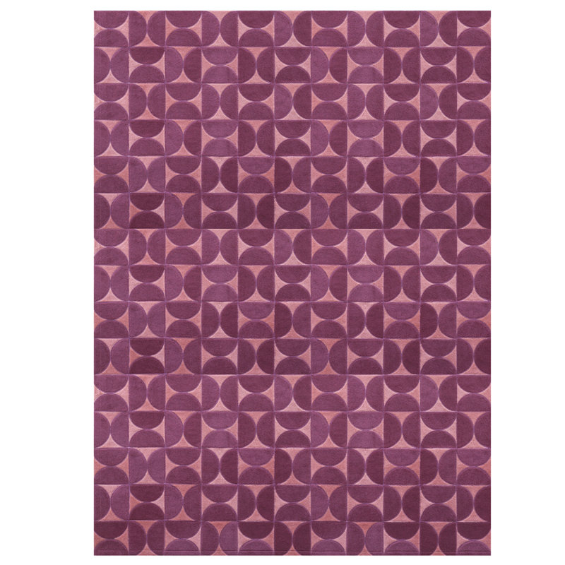 Horizons Geometric Area Rug in Pink, Rectangle 6'7" x 9'8"