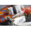Linen Lumbar Pillow with Ostrich Feather Trim-65654455