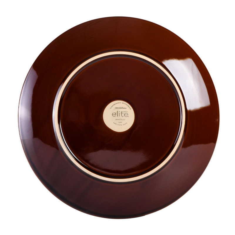 Casa Estebana Brown and Beige Ceramic Dinnerware Set, Service for 4