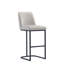 Tabouret de bar en cuir gris clair Serena-97344303-97344298