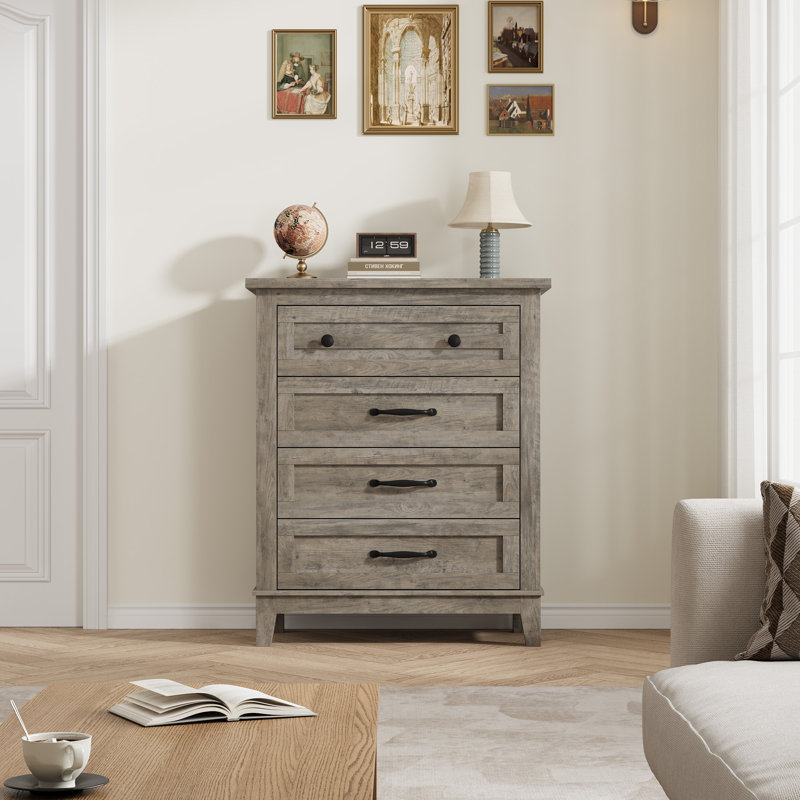 4 Dresser for Bedroom, 34.8" Tall Drawer Dresser with Storage Freestanding, Wooden Closet Storage Chest for Living Room, Bedroom
