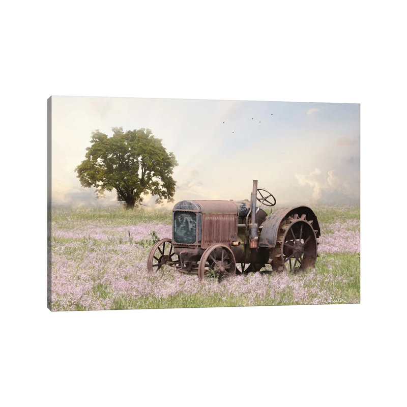 Tractor At Sunset by Lori Deiter - Print on Canvas, Wrapped Canvas, 20.32cm H x 30.48cm W x 1.91cm D
