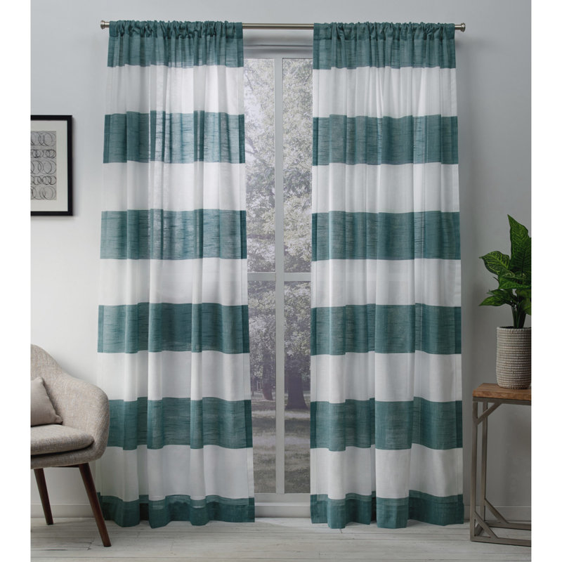Paire de rideaux transparents avec passe-tringle Ghevont, l 50 po x L 84 po, Gris tourterelle