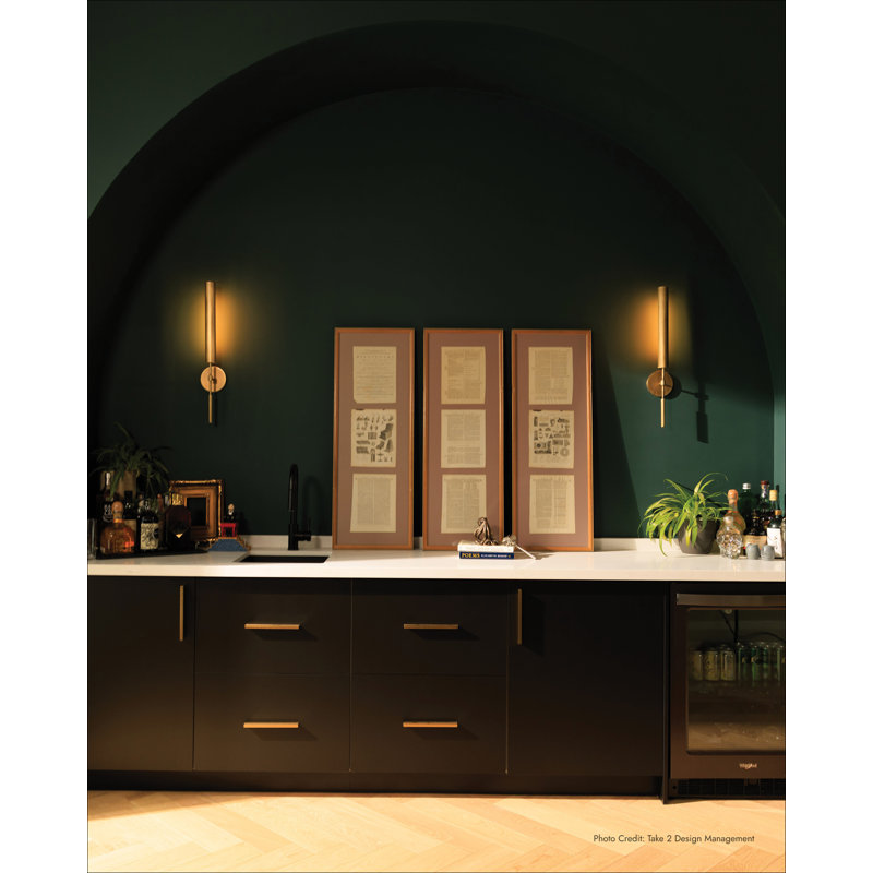 2 - Light LED Bath Bar, Vintage Brass