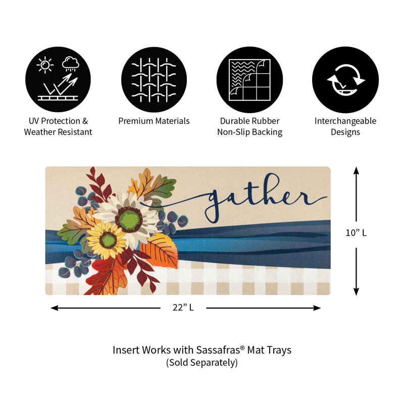 Sassafras Fall Holiday Rubber Outdoor Door Mat Set