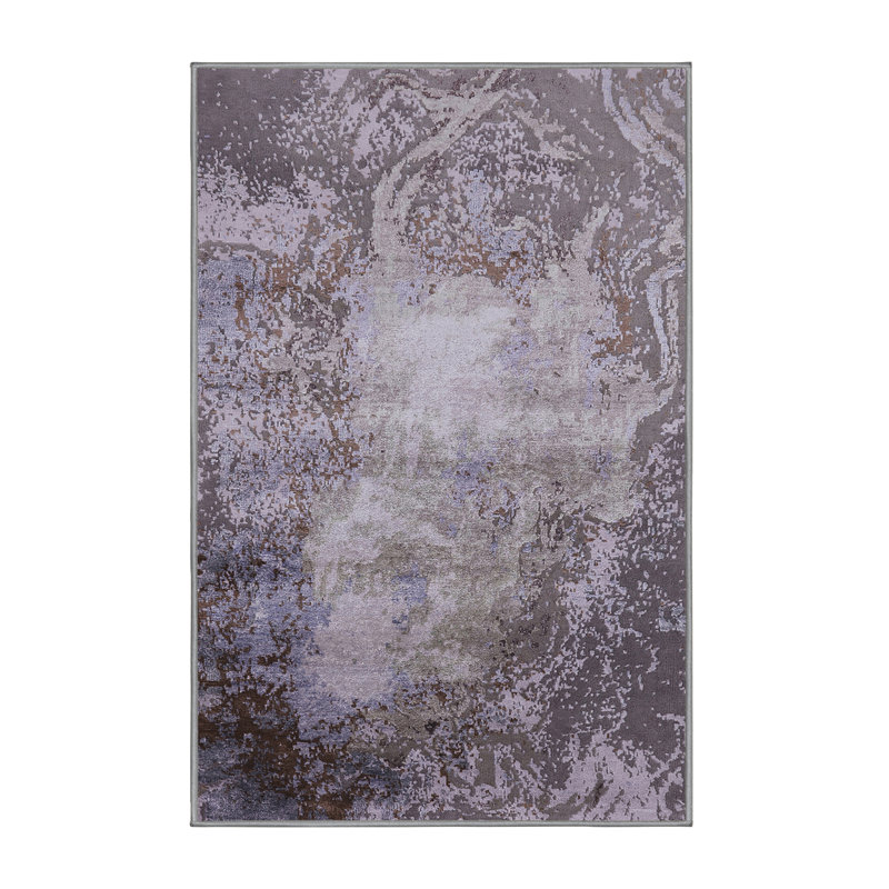 Tapis abstrait gris, Tapis de couloir 2 pi x 5 pi