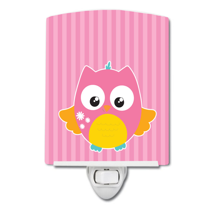Owl and Stripes Ceramic Night Light