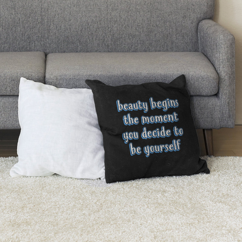 Coussin de sol True Beauty, H 28 po x l 28 po, Bleu