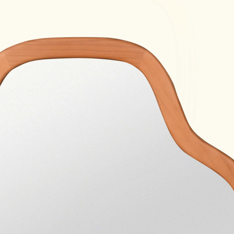Miroir décoratif en bois massif Cloud, Brun jaunâtre