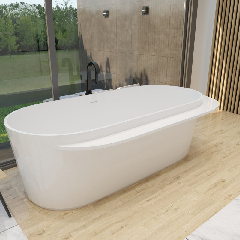 71'' x 32.8'' Freestanding Soaking Solid Surface Bathtub