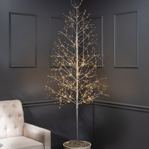 The Holiday Aisle® Birch 48' Traditional Christmas Tree with LED Lights and  Remote Control, Christmas Tree