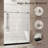 Frameless shower door 56-60 "W x 76" H, 1/4 "(6 mm) Clear Tempered Glass, Explosion Proof Film, Stainless Steel Handle,Brushed Nickel-122516986