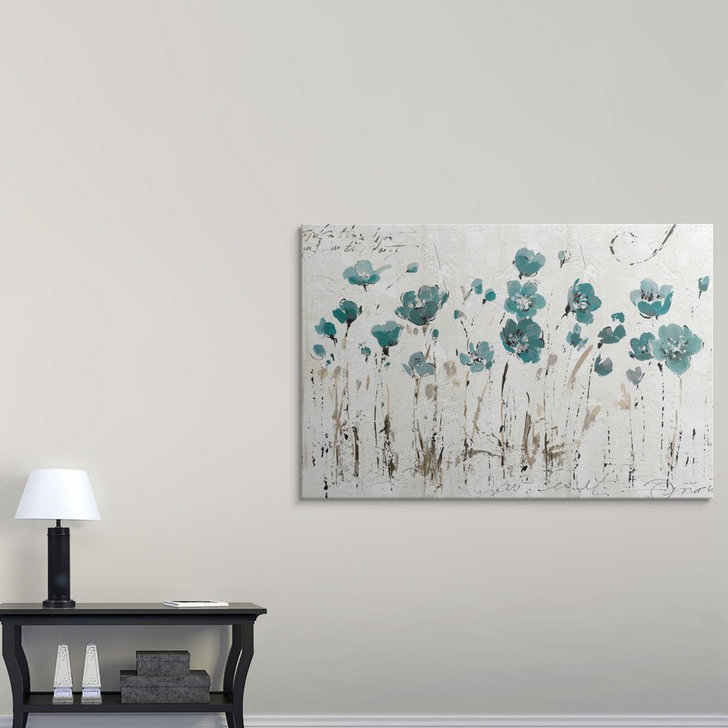 «Musso Abstract Balance VI Blue» par Lisa Audit - impression, H 32 po x l 48 po x P 1,5 po, Toile