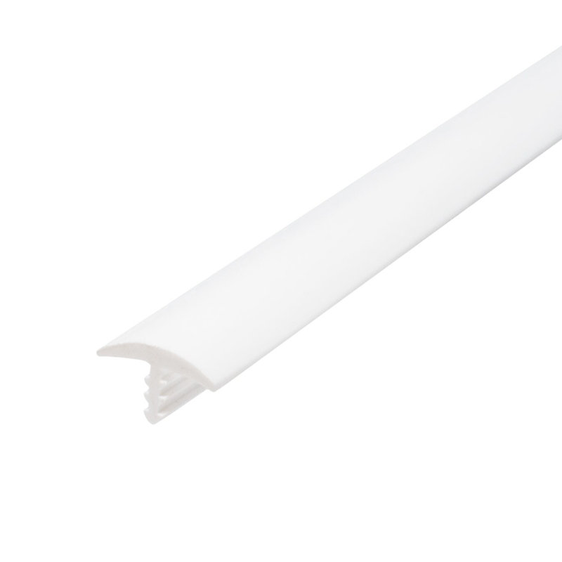 Moulure en T en plastique de 0,28 po d'épaisseur x 0,56 po de largeur x 25 po de longueur, blanc