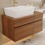 Petit meuble-lavabo flottant simple 31,5 pouces avec lavabo, design moderne et rangement efficace
