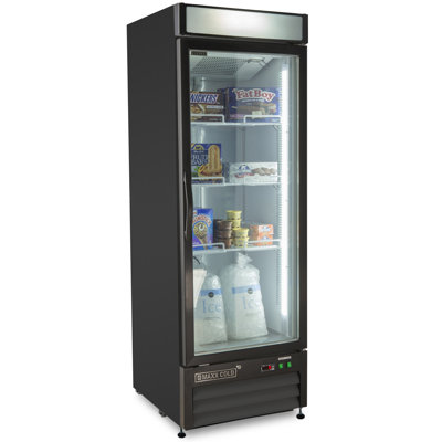 Maxx Cold X-Series Single Glass Door Merchandiser Freezer, Free Standing, 16 cu. ft., in Black
