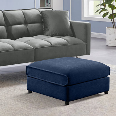 Chenille Fabric Storage Ottoman Bench With Hidden Compartment, Multi-Functional Footrest Stool For Living Room, Bedroom, Or Office, Stylish And Space-