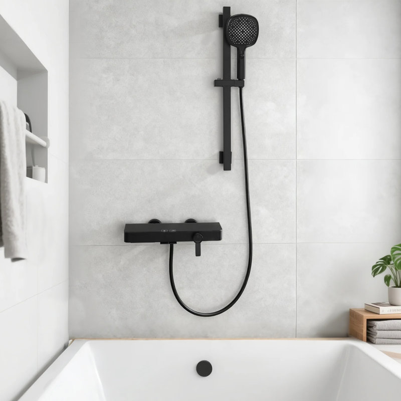 Two Function Complete Shower System with Slide Bar 2.1 GPM, Matte Black