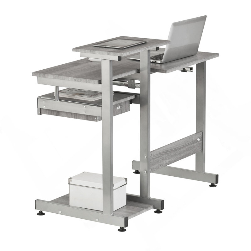 Bureau d'ordinateur complet, gris, Gris