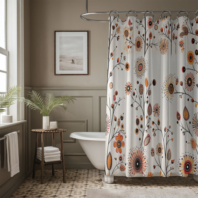 Breisch Abstract Shower Curtain, 74"H x 71"W