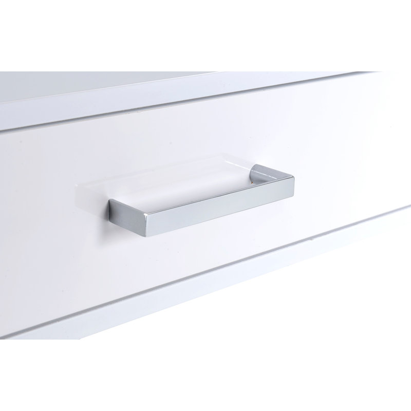 Bureau d'écriture Coleen White, Blanc / argenté