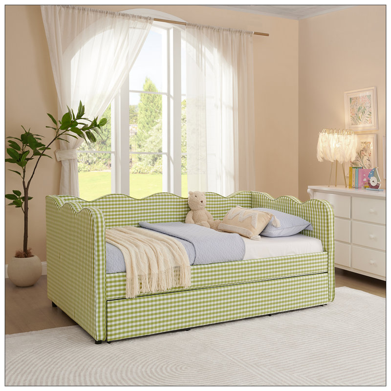 Lit pour chambre à coucher, Vert, Lit simple