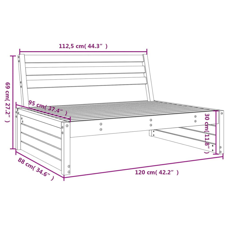 Myler 120cm Wide Rectangle Patio Sofa