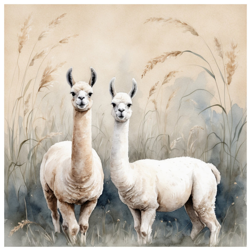Édredon deux lamas dans un champ, Grand lit