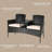 Jamarii 2 Persons Patio Seating Group with Built-in Coffee Table-1336106307