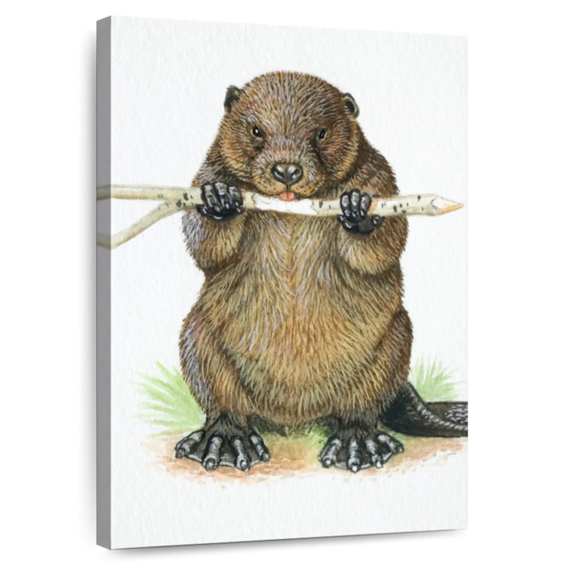 Brampt Branch-Eating Beaver, 39" H x 26" W