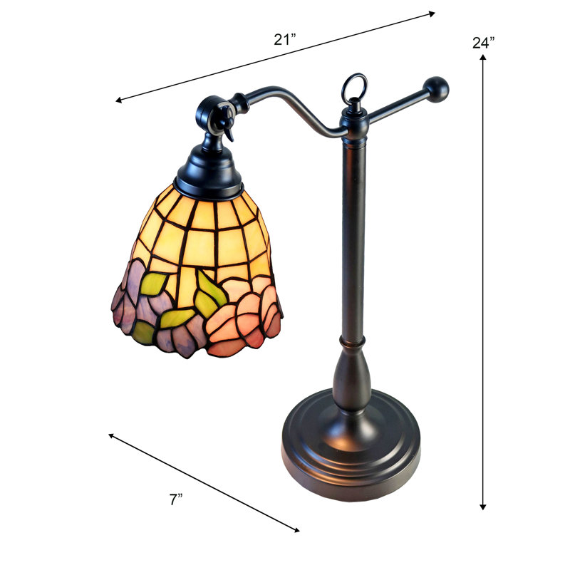 De Anza Tiffany Adjustable Shade Desk Lamp