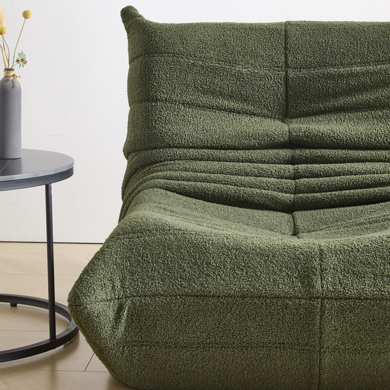 Fauteuil à billes et chaise longue Teddy, Vert