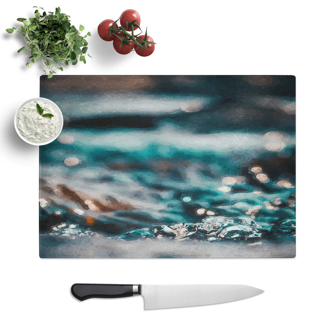 Tempered Glass Splash of Water Chopping Board