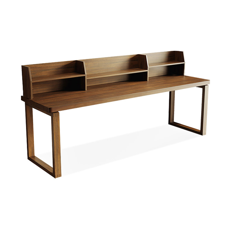 Bureau rectangulaire en bois massif brun noisette, H 45,28 po x l 86,61 po x P 27,56 po