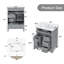 Ensemble de meuble-lavabo simple autoportant 24 po avec lavabo en céramique, 1 porte, 3 tiroirs rabattables et 3 tiroirs-1246191351