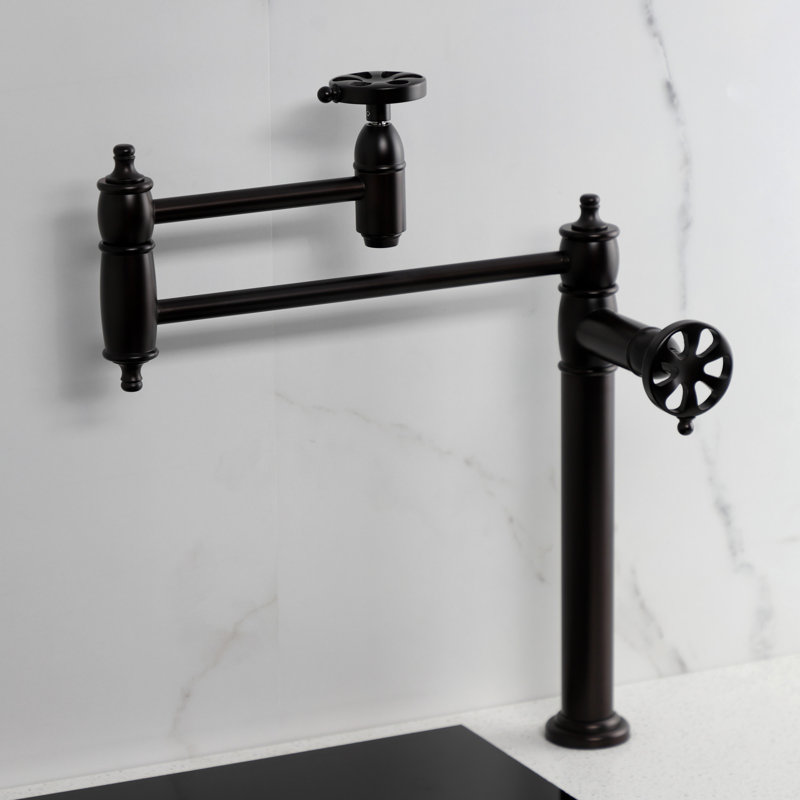 Kingston Brass Belknap Two-Handle 1-Hole Deck Mount Pot Filler Faucet, Oil Rubbed Bronze