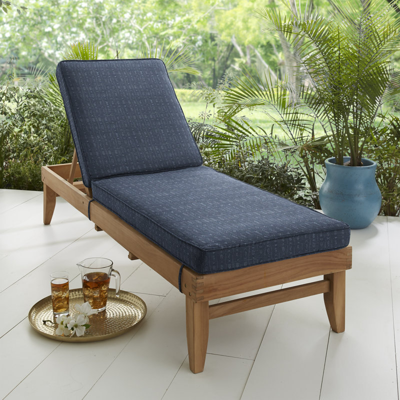 Coussin de siège d'extérieur avec passepoil Kaycee, L 25 po x P 79 po